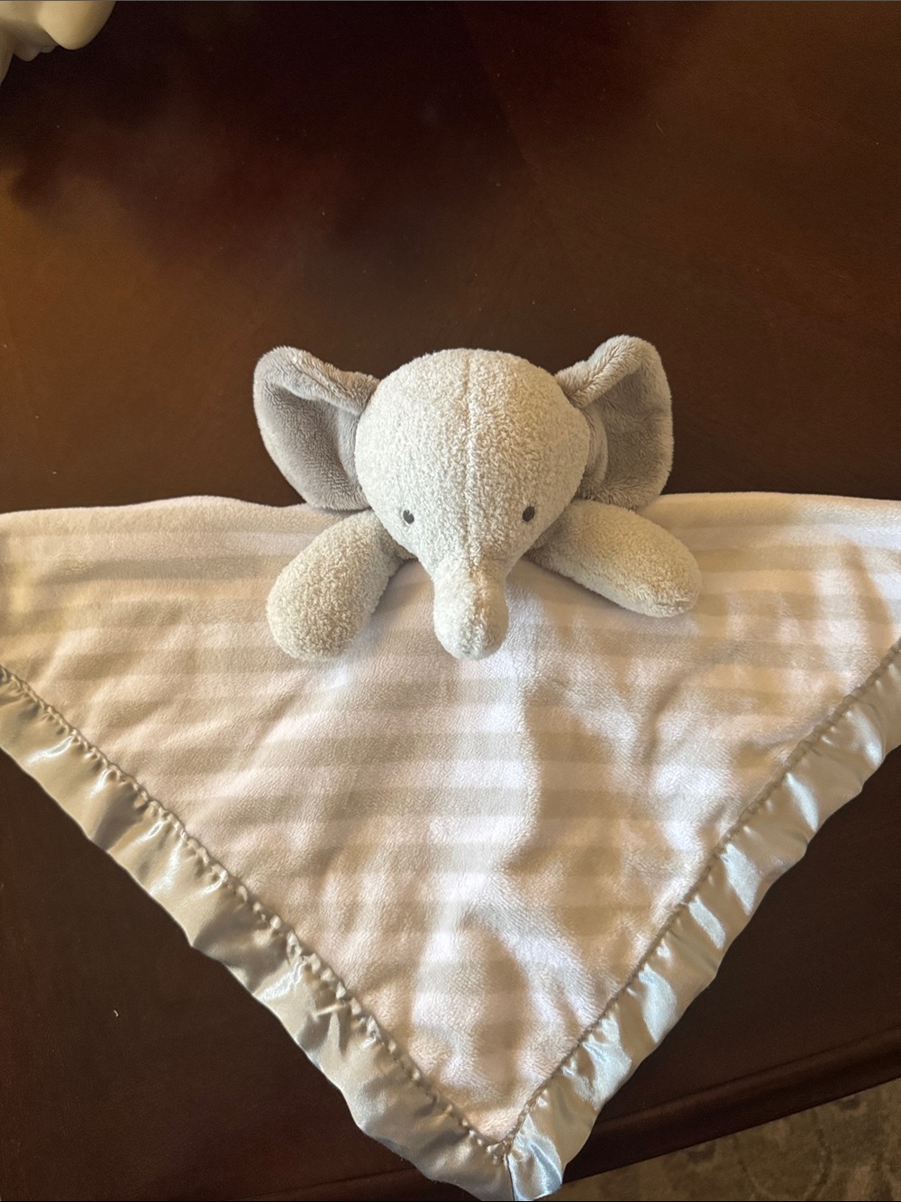 Plush Elephant Security Blanket - Soft Gray Comforter for Kids